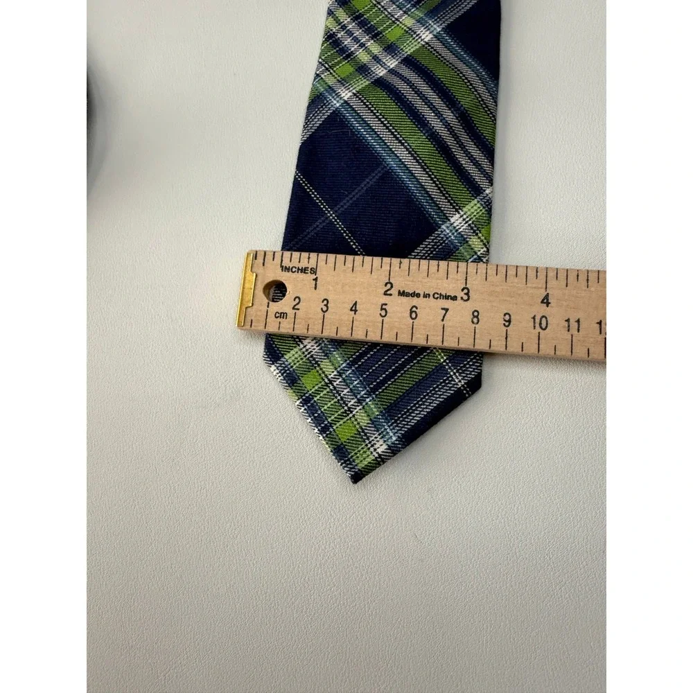 Lauren Ralph Lauren Mens Plaid Blue Lime Green Linen Silk Blend 3